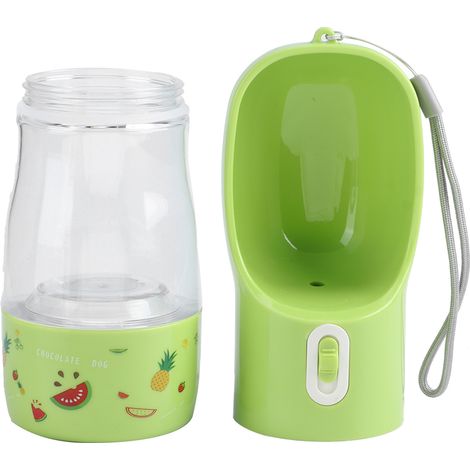 Bouteille d'eau portable pour animaux de compagnie, gobelet de voyage, distributeur d'eau pour chiens et chats, verte (1/5)