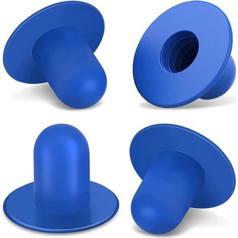 Lot de 4 bouchons muraux de rechange, bouchons fiables pour trous de filtre de piscine au sol (bleus) (1/2)
