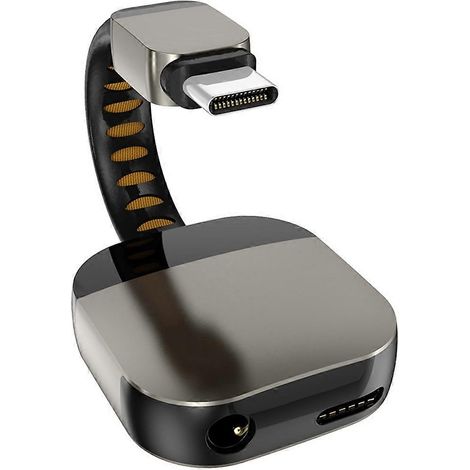 Adaptateur USB-C vers prise casque 3,5 mm, répartiteur USB-C, convertisseur de charge audio HiFi 2 en 1, compatible avec les smartphones USB-C. (1/5)