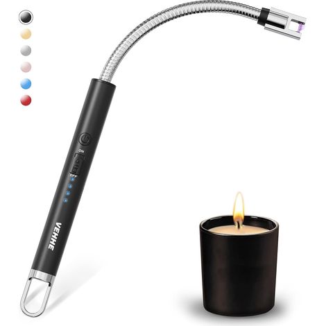 Rechargeable Electric Lighter, Flexible Arc Candle Lighter, Black (1/5)