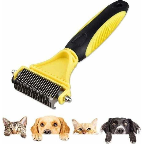 Chien Brosse à Peigne à Noeud, Chien Peigne en Double Face, Peigne Déméloir Chien, Rateau de Toilettage pour Chien, pour élimine Les Tapis Easy Knots et Les Poils Emmêlés pour Chiens et Chats (1/4)