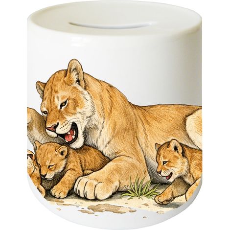 Tirelire lionne en céramique 9,5 cm (1/2)