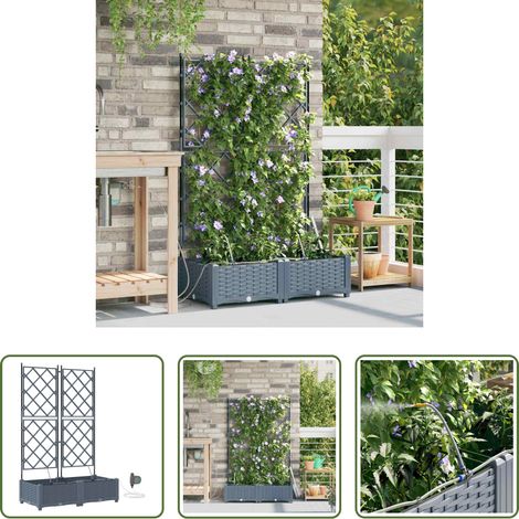 Pot de jardin - Cache-pot de jardin 2 pcs Gris Clair Acier (1/5)