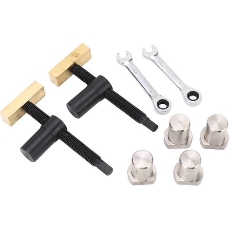 Set mit 2 verstellbaren Werkbankklemmen aus Edelstahl und Messing, Schnellspannsystem für Holzbearbeitung, 20 mm schwarze Tischklemme (1/5)