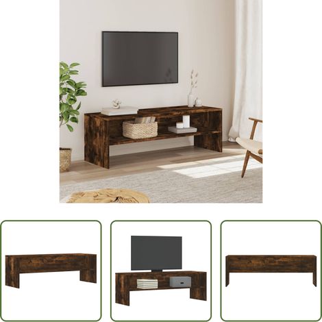 vidaXL Holz TV-Ständer - TV-Schrank Räuchereiche 120x40x40 cm Holzwerkstoff (1/5)