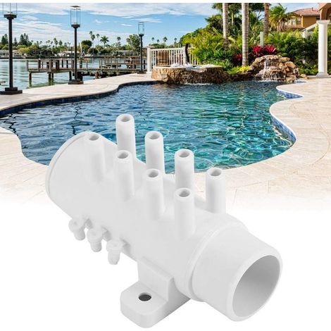 Collecteur De Spa,Connecteur à 8 Ports Collecteur De Plomberie Séparateur d'eau Source Chaude Accessoire De Natation pour Spa Piscine Plomberie Collecteur Baignoire Piscine Spa Accessoires (1/5)