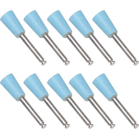 10 Fraises de polissage dentaire basse vitesse, embouts de fraisage pour prothésiste, lot de 10 forets en forme de coupe, couleur bleue (1/5)