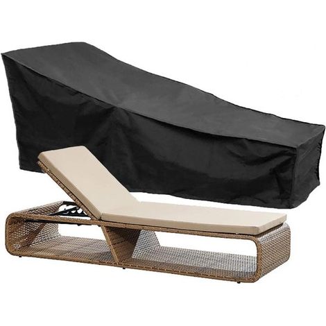 Housse de transat imperméable et anti-poussière, 1 pièce, polyester, 210 x 75 x 80 cm (1/5)