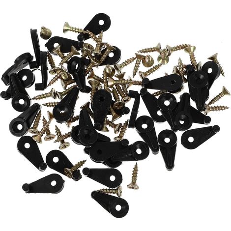 100 Clips de Fixation pour Miroir en Plastique Noir, avec Vis, pour Verre et Miroir, Fixation Ferme, Salle de Bain, Lot de 100 (1/5)