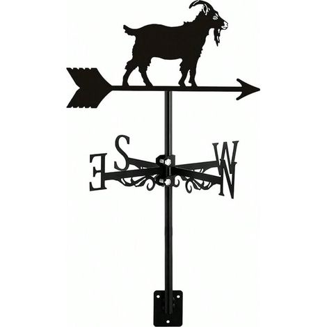 Girouette en métal, indicateur de direction pour toiture, ornement de jardin extérieur pour grange, ferme, jardin, décoration de terrasse (chèvre) (1/5)