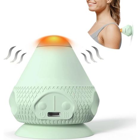 Appareil de massage vibrant pour points de pression, appareil de massage chauffant pour points de pression, balles de massage à ventouse pour soulager les douleurs musculaires et compresses chaudes po (1/5)