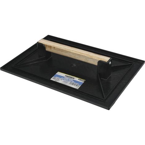Talocha de plástico 32x22 cm con mango de madera negra (1/4)