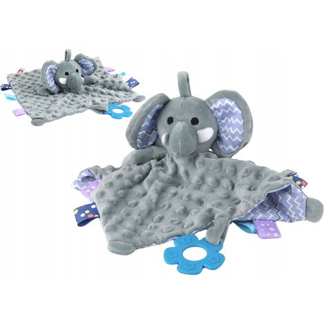 Couverture en peluche douce Bemi, doudou éléphant, anneau de dentition, jouet couineur (1/4)