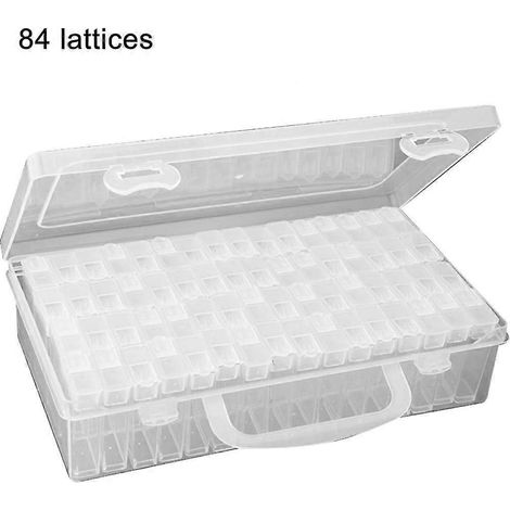 Boîte transparente à grille 42/84 pour peinture diamant faite main (1/5)