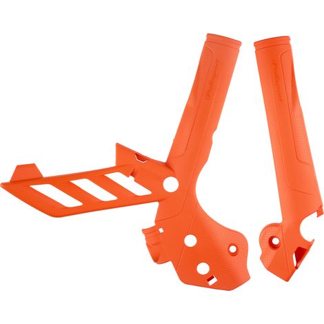 Protezioni telaio Polisport per KTM SX SXF XC EXC 11 15 12 16, arancioni, resistenti.