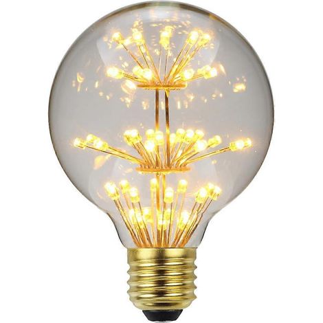Ampoule LED, ampoule rétro, ampoule RGB, ampoule effet feu d'artifice, lumière chaude décorative, E27 220/240V verre E27 (G80) (1/5)