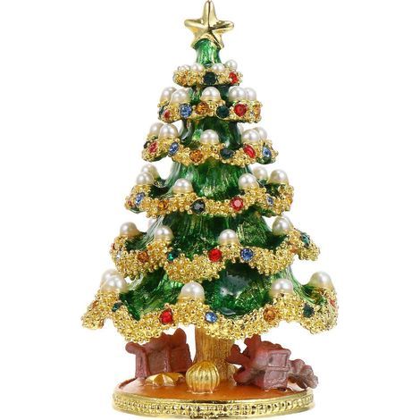 Kreative Weihnachtsbaumdekoration, hübsche Schmuckschatulle in Form eines Weihnachtsbaums, Wohndekoration – 9 x 4,5 cm (1/3)