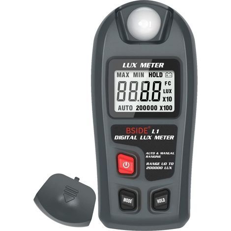 Lumièremètre numérique Lux Testeur d'éclairage, 0-200 000 lux Portable Environnement Luminomètre Photomètre pour Jardin Salle de classe Plantes LED Lumière de croissance Photographie (1/5)