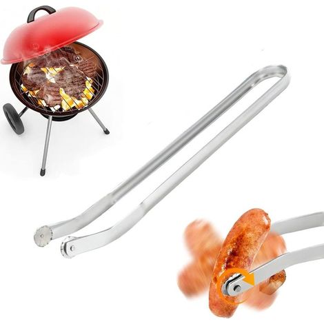 Pince à Saucisse BBQ, 38cm Pince a Barbecue a Roulette, Pince à Retourner les Saucisse BBQ pour Cuisiner (1/5)
