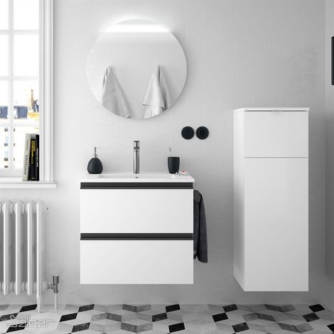 Armoire murale SPIRIT 600 2 tiroirs métalliques BLANC BRILLANT 598 x 540 x 450 mm (1/5)