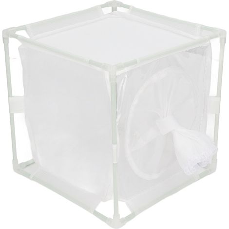 Insektenbeobachtungskäfig aus PVC-Netzgewebe, weiß, wiederverwendbar, Schmetterlingshabitat, Zucht- und Inkubatorbox, hülsenförmig (1/5)