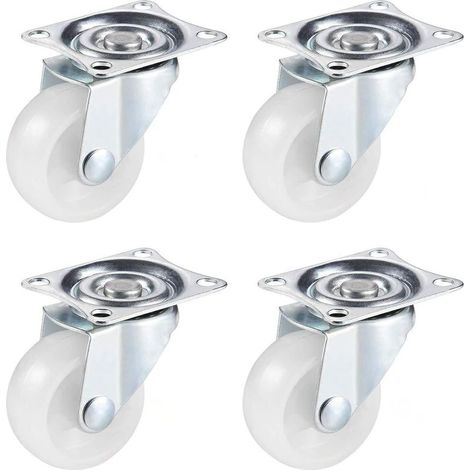 Lot de 4 Roulettes Pivotantes 40mm Sans Frein - Sans Traces au Sol pour Meubles Lourds (1/5)