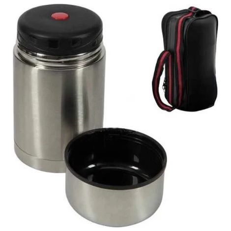 Portapranzo portavivande in acciaio inox con custodia 1 litro (1/2)