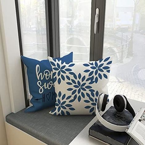 Taie D Oreiller - Lin - 45 X 45 Cm - Pour Canape Lit Chambre Voiture - Lot De 4 (1/4)