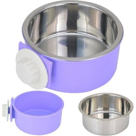 Bol pour chien en acier inoxydable Accessoire pour clapier 1 pièces （Violet） (1/5)