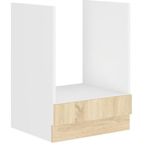 Unterbau für den Ofen - Dekor Sonoma-Eiche - L60xP48xH82 cm - Arbeitsplatte nicht enthalten