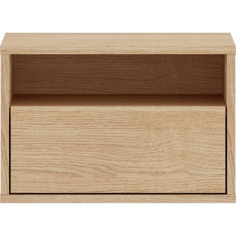 Selsey Heggers – Nachttisch mit Schublade und Nische, Eiche Mavelie, 45 cm