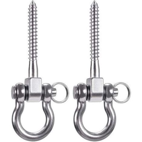 FENOPLASTICA2 Pièces 900KG Capacité 304 Acier Inoxydable Crochet De Plafond, Suspension Trainer Kit de Suspension pour Chaise accrochante, Lampe accrochante, hamac, Sac de Boxe, entraîneur de Bride (1/5)