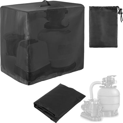 Wasserdichte Schutzhülle für Aufstellpoolpumpen, 84 × 61 × 86 cm, aus Oxford-Gewebe. Schützt die Pumpe und verlängert ihre Lebensdauer. (1/4)