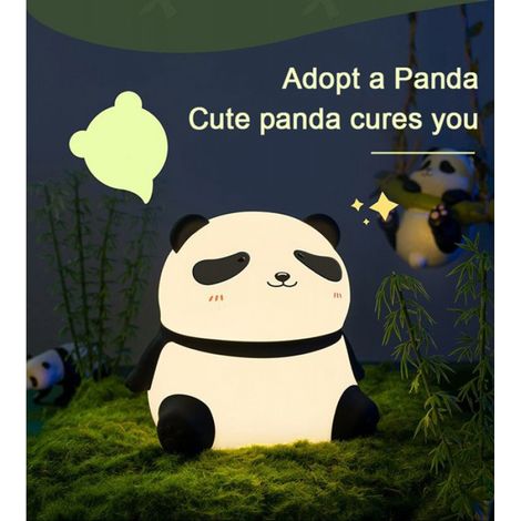 lampe de chevet Veilleuse LED en panda silicone pour enfants, veilleuses de chevet, lampe de protection des yeux, éclairage (1/4)