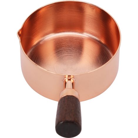 Saucentopf mit Holzgriff, roségoldener Edelstahl, für die Küche, 1/2 Tasse (1/5)