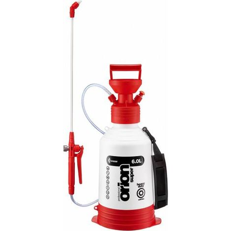 KWAZAR, modelo ORION SUPER ACID LINE 6L, Pulverizador a presión, ideal para productos químicos y ácidos, herramienta profesional con resistencia a corrosión y gatillo de doble acción.