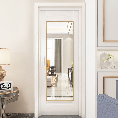 Metal Frame Over the Door Full Length Mirror Medium Gold Mirror (1/5)