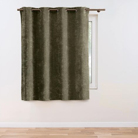Rideau en Velours Chenille "Cosi" 140x180cm Kaki (1/5)