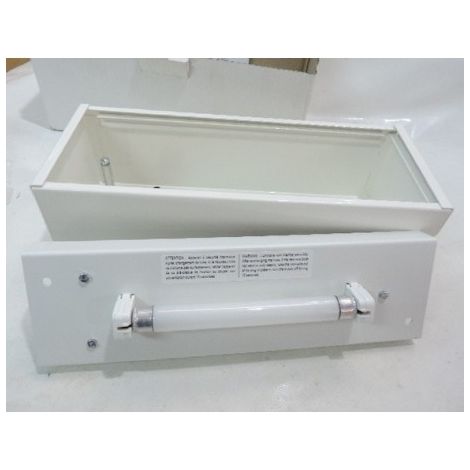 Luminaire de sécurité fluo 6W 110VDC 60lm métal-verre alimentation source centralisée (LCS) pose plastron M0 URA 210003