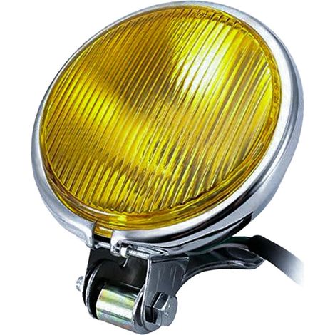 Retro Motorcycle Headlight, High Brightness with Thick, Waterproof Iron Housing for Safe Riding in Rain and Fog (Galvanized Yellow Lens) (1/5)