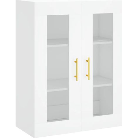 Armadio da parete bianco design elegante portaoggetti da parete 69,5 x 34 x 90 cm in legno ingegnerizzato bianco 020048617