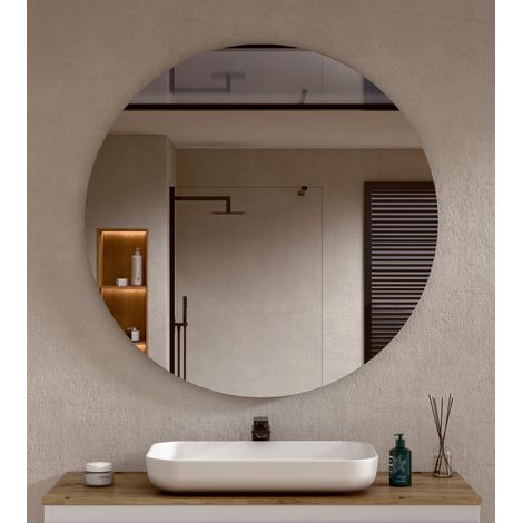 BELLOBATH - Miroir Rond Mural pour Salle de Bain Ø 90 cm (1/5)