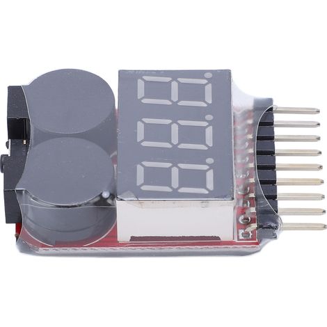 10-teiliges Set mit digitalem LiPo-Akku-Spannungsprüfer (1–8S) und Unterspannungsalarm. (1/5)