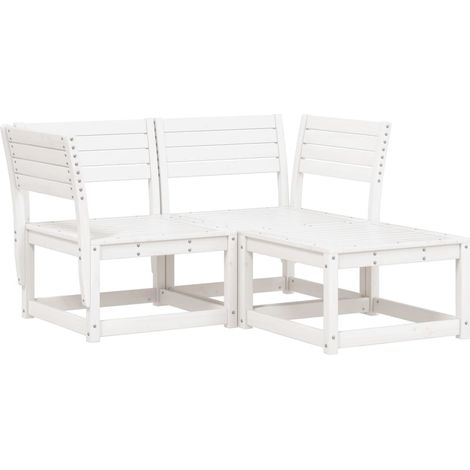 Maison Exclusive - Set Divani da Giardino 3 pz Bianco in Legno Massello di Pino