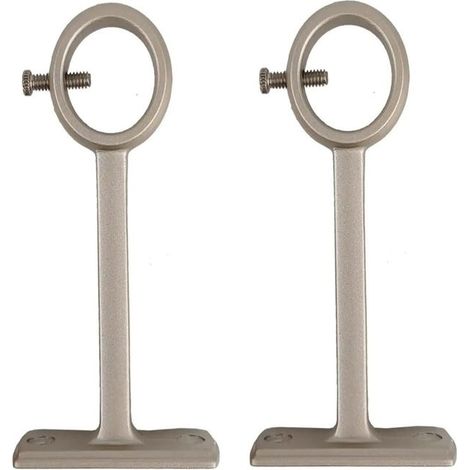 2 supports de tringle à rideaux, supports de tringle à rideaux muraux et de plafond, argent (1/5)