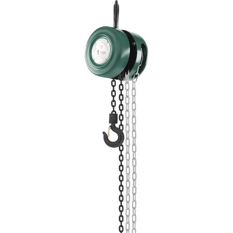1-Tonnen-Kettenzug, Mini-Kettenzug, Handkettenzug mit Schwerlasthaken, Handwinde, max. Hubhöhe 3 m, tragbarer grüner Kettenzug (1/5)