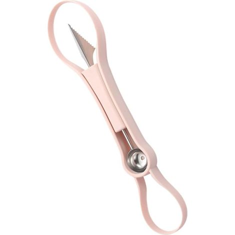 CALLARON Cuillère à Melon en Acier Inoxydable et Plastique Rose (1/5)