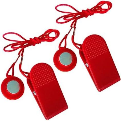 Lntyq 2Pcs Interrupteur de sécurité pour Tapis de Course, Clé de sécurité magnétique pour Tapis de Course, Accessoire d'arrêt d'urgence pour la Plupart des Tapis de Course