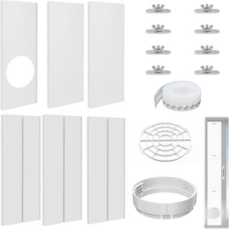 Kit di sigillatura per finestre per condizionatore portatile, 230 cm - 6 pannelli Kit per finestre per condizionatore portatile, Kit di sigillatura per finestre scorrevoli per condizionatore portatil (1/5)