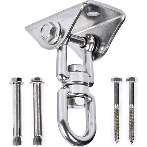 Innovative Ceiling Hook with 304 Stainless Steel 500KG Capacity 360° Rotation, Suspension for Concrete Wood Sets, Hanging Chair, Hanging Lamp, Hammock, Yoga, with 4 Fixing Screws (1/5)